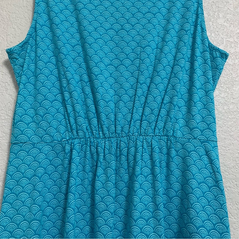 NWT Boden Dress Womens 12 Melinda Sleeveless Geometric Print Jersey Pockets Aqua - Picture 8 of 14